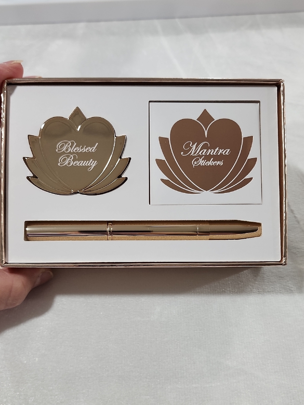 Blessed Beauty Box Natural Eye Shadow Set. Stackable Quad & Double Sided Brush.
